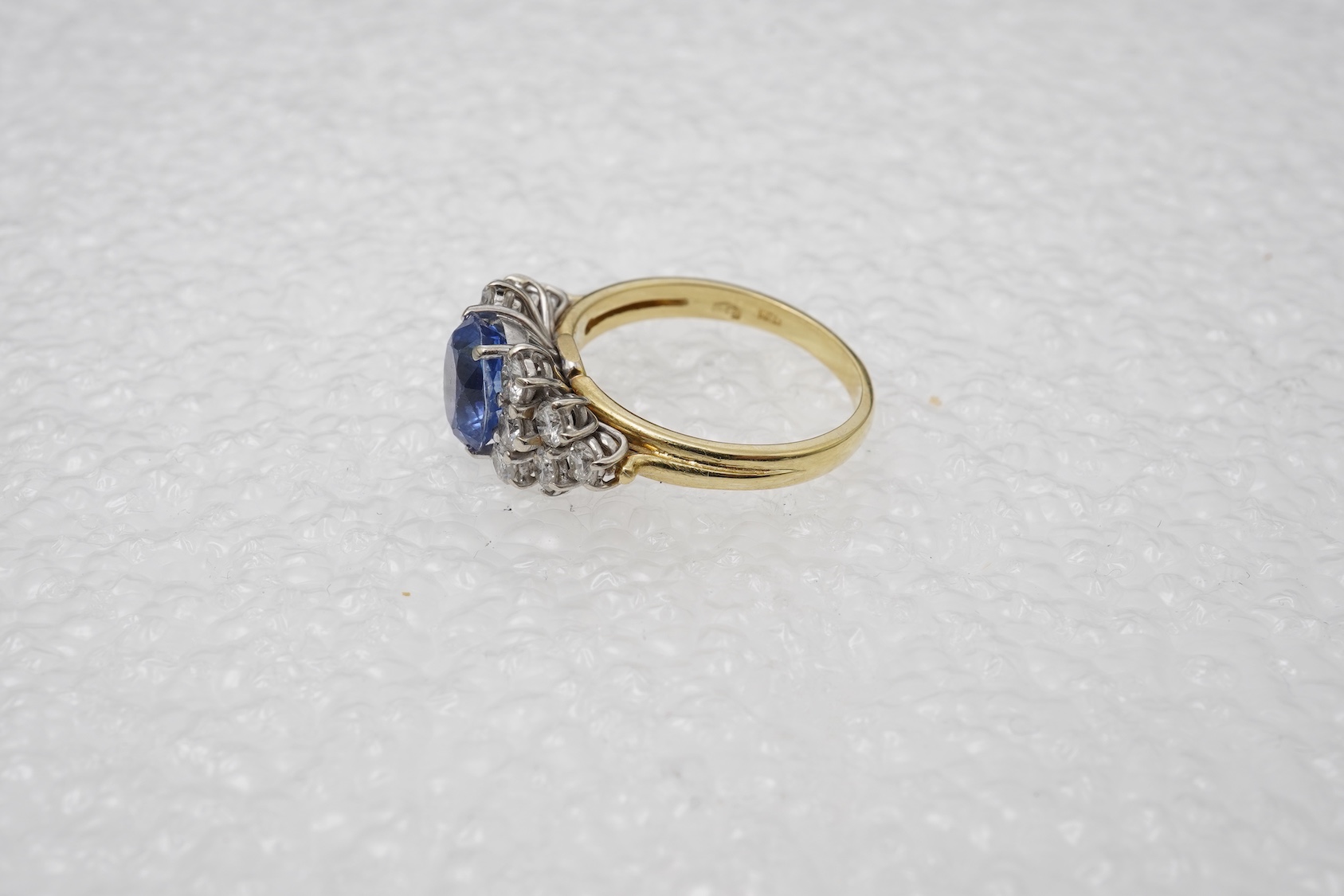 A sapphire and diamond ring